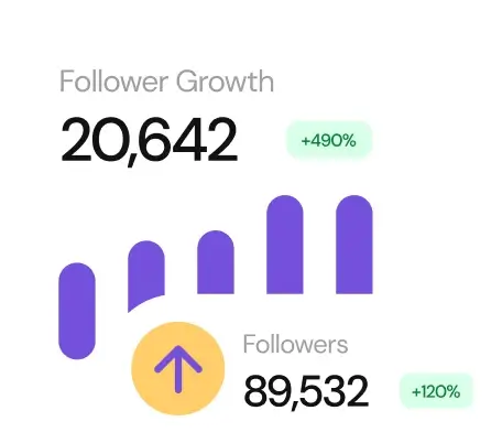 Graph showing follower growth